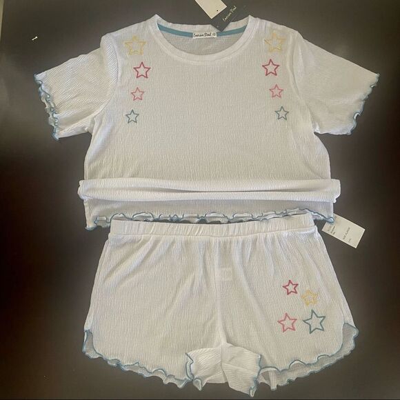 EMERSON ROAD Knitted Gauze Appliqué Tee & Short XL - Picture 5 of 11